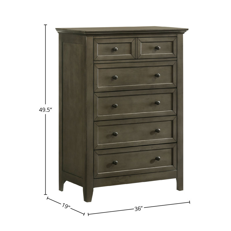 Bletsoe 5-Drawer Chest, Gray