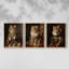 Ensemble de 3 reproductions de giclées encadrées, série royale L III - prêt à être accroché-107300067-107300070