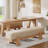55" Upholstered Dining Bench with Padded Seat, Modern Kitchen Bench for Dining Room-1118331235