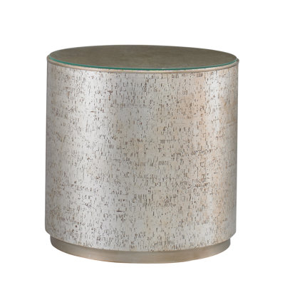 Cork Glass Top End Table