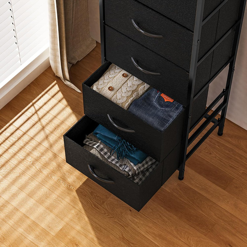 Commode haute à 6 niveaux pour chambre à coucher, petite tour de rangement pour ...