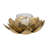 Gold Metallic Lotus Candle Holder - 8" Metal and Glass Taper Holder for Home, Office, Bedroom, Living Room Decor
