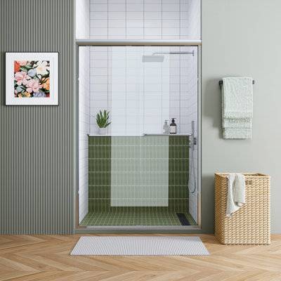 44" - 48" W x 72" H Double Sliding Semi-Frameless Shower Door