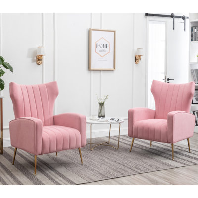 Floreal 27'' Wide Velvet Wingback Chair