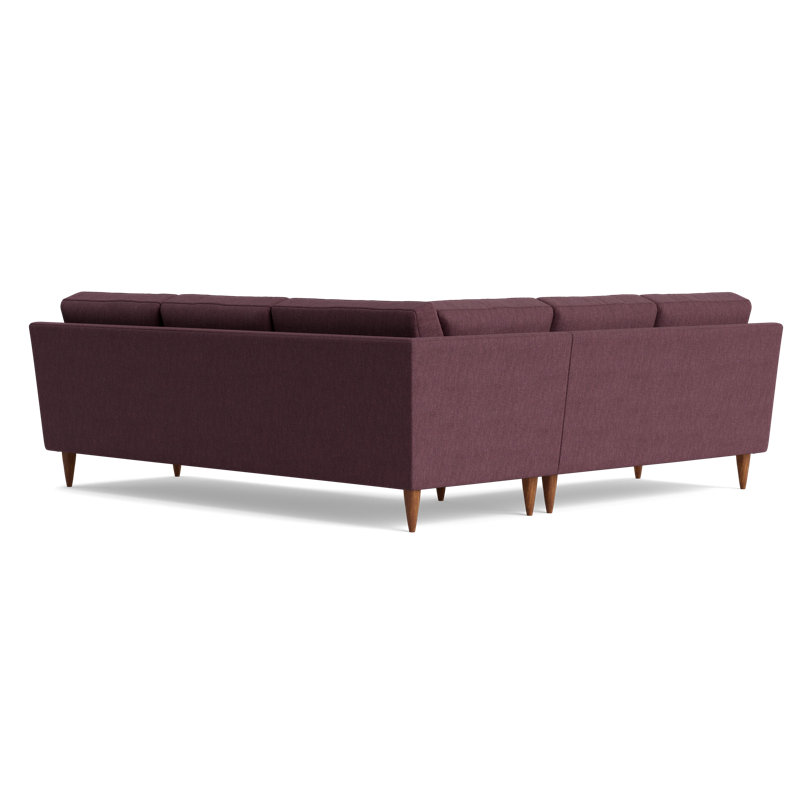 MCM Sectional, Performance Weave - Aubergine, Right Hand Facing