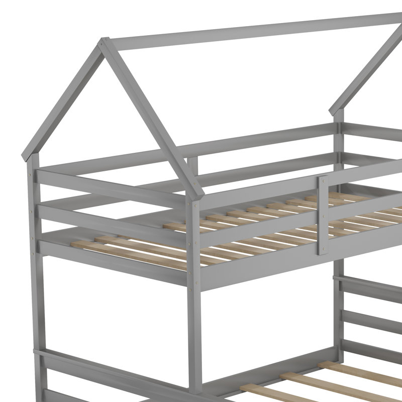 House Bunk Bed, Gray