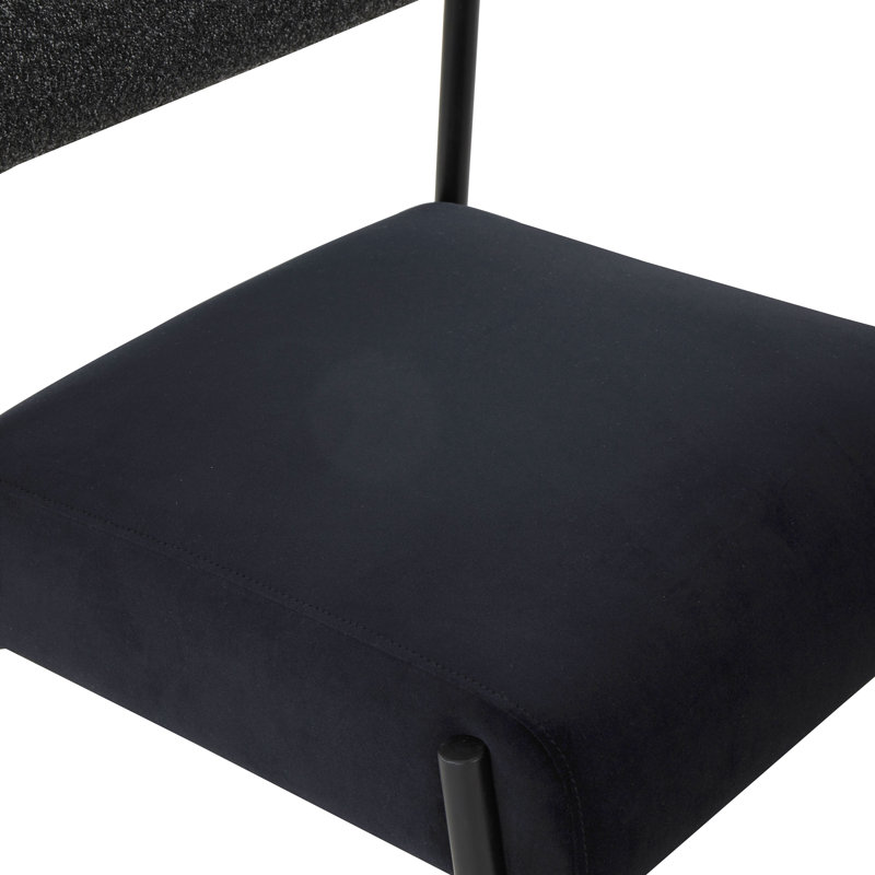 Chaise d'appoint Grete, Blanc / noir, Noir