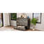 Armoire de lit double multifonctionnelle avec station de charge et tiroir de rangement, gris rustique, idéale pour économiser de l'espace dans les petites chambres-709803650-709803649