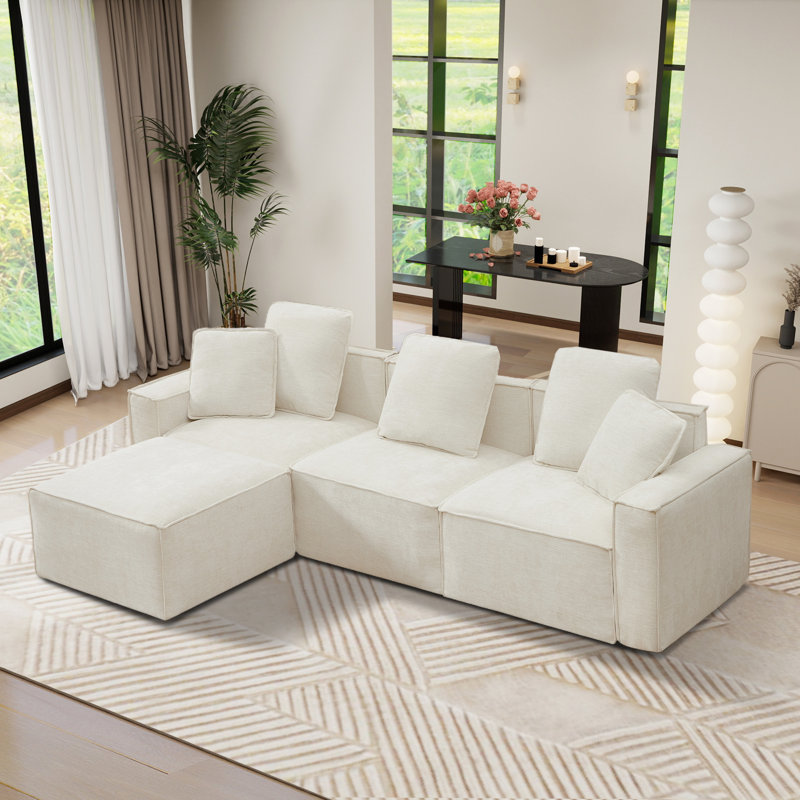 Canapé modulaire Makassar, Polyester beige