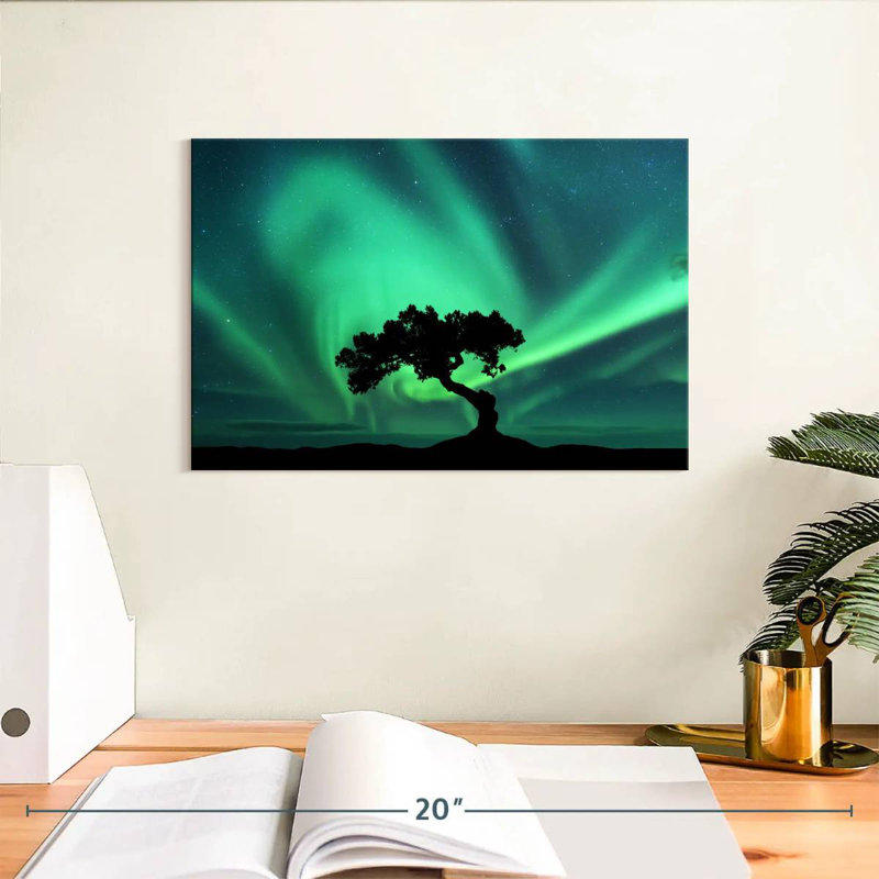 Silhouette d'arbre Alvord Northern Lights, H 8 po x l 12 po