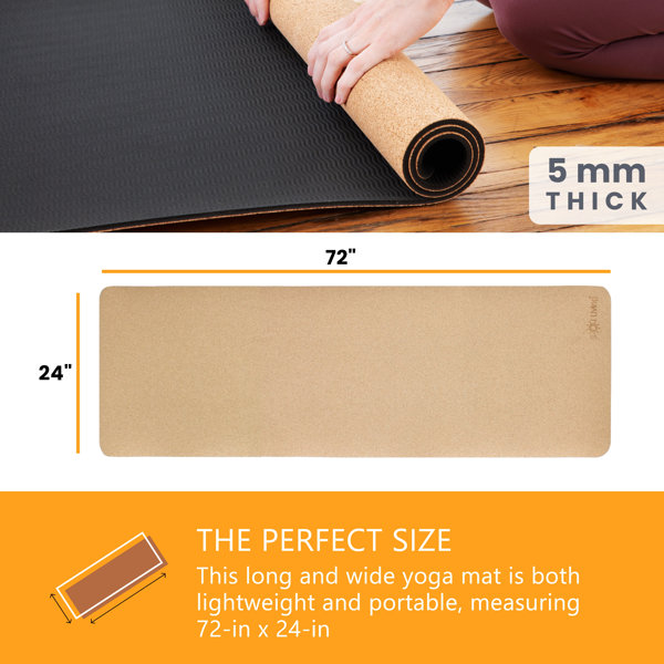  PRO Yoga Mat with Strap - 72 x 24, 6mm Thick Workout