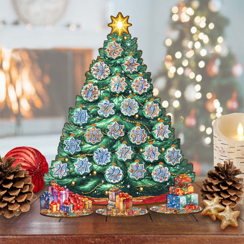 Arbre de Noël de table de l'Avent à collectionner de table par G.Debrekht
