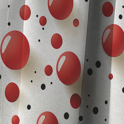 Red And White Polka Dots - Abstract Curtain - Blackout Abstract Curtain - 1 Panels