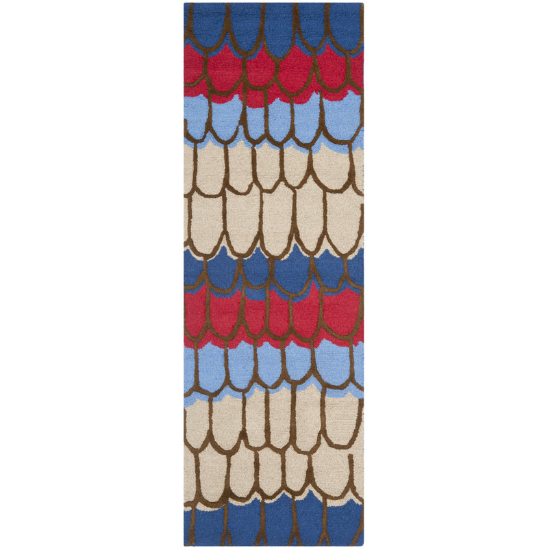 Tapis bleu pour enfants Fairchild, Tapis de couloir 2 pi 3 po x 7 pi