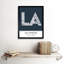 Los Angeles California United States City Map 1 Piece Single Picture Frame Wall Art