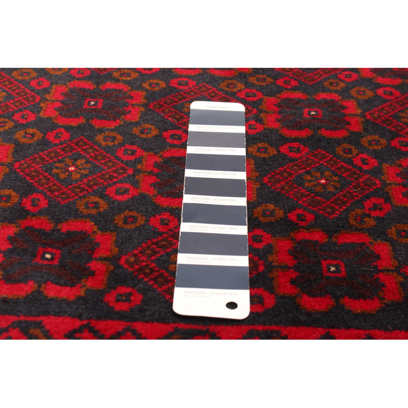 Tapis unique en laine noué à la main bleu foncé 4 pi 0 po x 6 pi 4 po Teimani