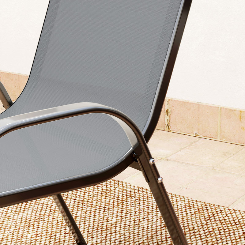 Round 3 - Piece 2 - Person 60Cm L Outdoor Bistro Set, Black/Dark Grey