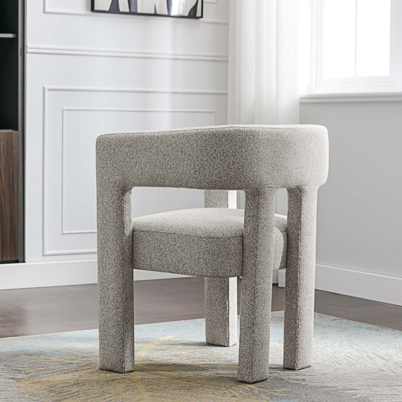 Fauteuil demi-tonneau Amalda, gris