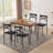 Dining Table Set for 4, Wood Kitchen Table with Upholstered Dinning Chairs for Kitchen Room and Small Spaces, Rustic Brown -1697139128