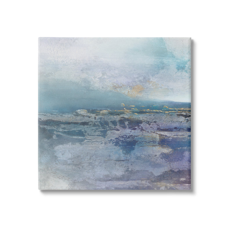 «Au-513», toile «Ocean Landscape Splash On Canvas» par Scott Brems, peinture, H 17 po x l 17 po x P 1,5 po