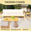 Ensemble de conversation de patio en bois 3 pièces avec coussin beige