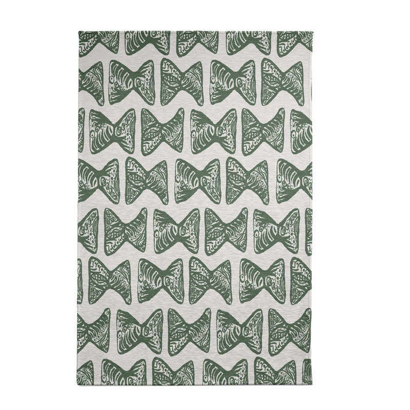 Tapis à motif géométrique vert, Rectangle 2 pi x 3 pi