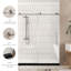Porte de douche sans cadre, 60 po Large x 76 po Haut, 1/4 po (6 mm) en verre trempé transparent