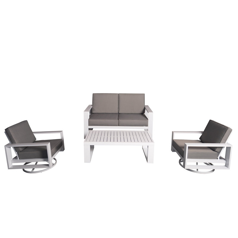 Ensemble repas d'extérieur pour 4 personnes Makenlie, H 25,2 po x L 55,11 po x l 33,46 po