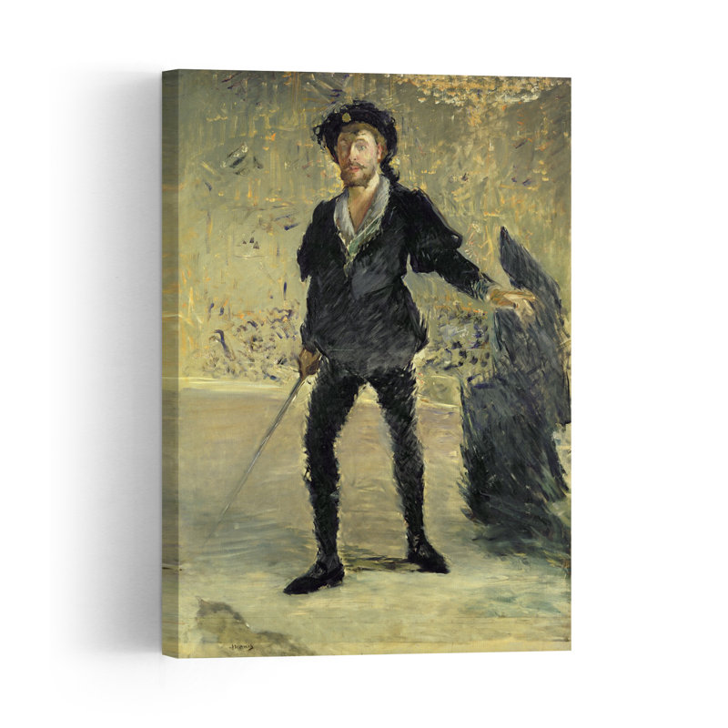 Jean-Baptiste Fauré dans l'opéra « Hamlet », d'après une œuvre d'Ambroise Thomas (1877). Portrait abstrait contemporain. Estampe d'art mural.