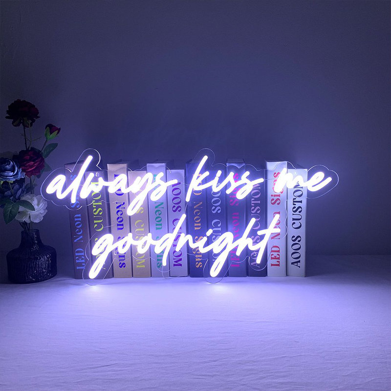 Enseigne néon 26 po Always Kiss Me Goodnight