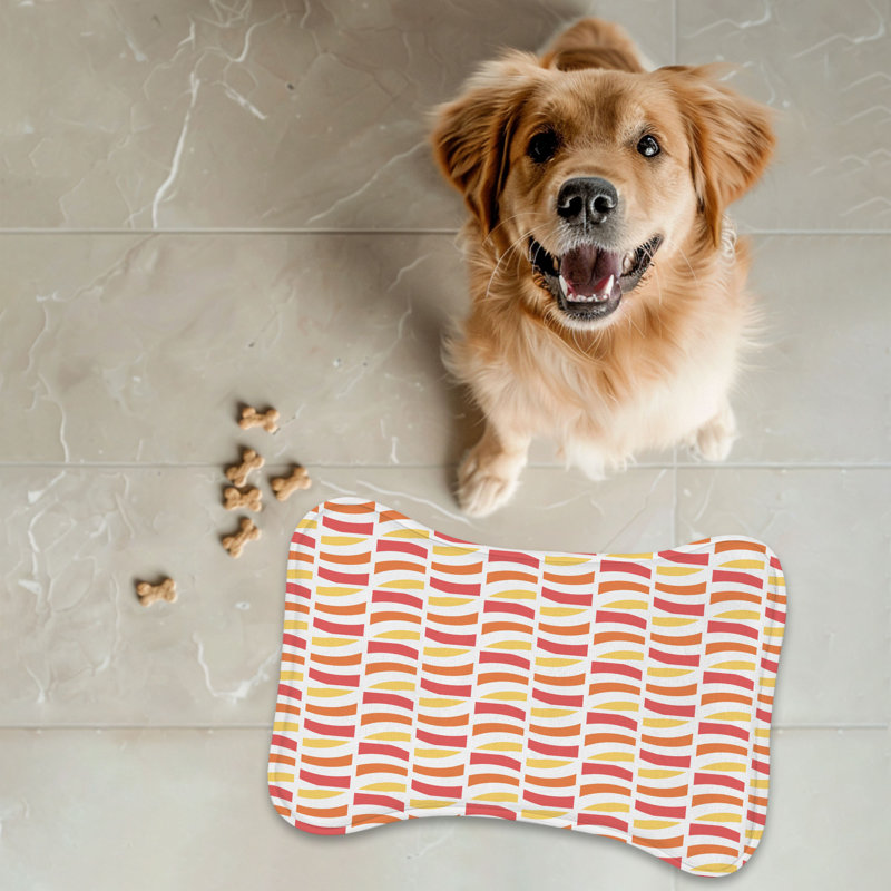 Tapis d'alimentation jaune en acajou - 1 pièce