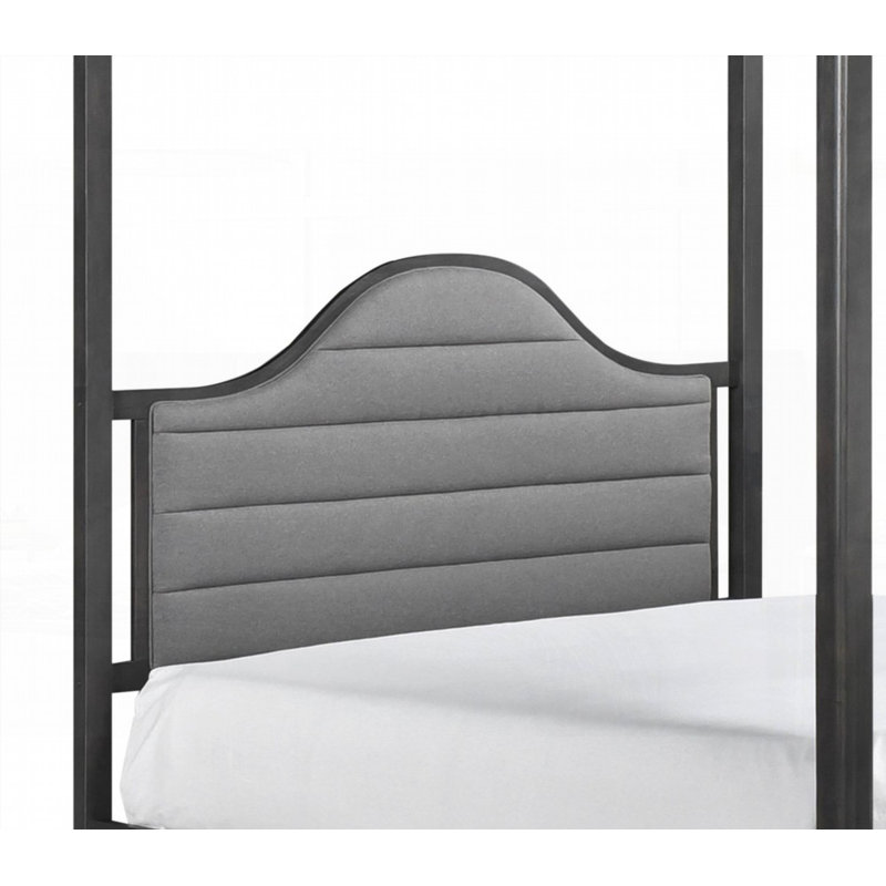 Grand lit double à baldaquin avec lit à tête de lit double, aucun sommier nécessaire, meubles de chambre en bois robustes