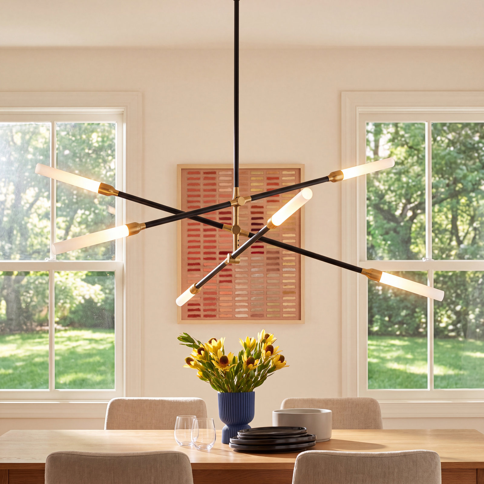 Emory 12-Light Chandelier, Black Aged Brass, 35"H x 36"W x 36"D