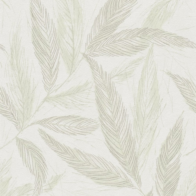 Hygge Home Collection Fern Weave Motif Wallpaper Roll, Cream