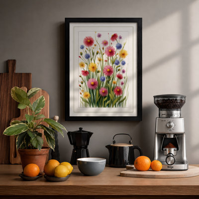 Garden Wildflowers Botanical - Framed Print