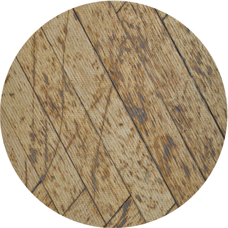 Tapis de zone brun à motif, Rond 5 pi