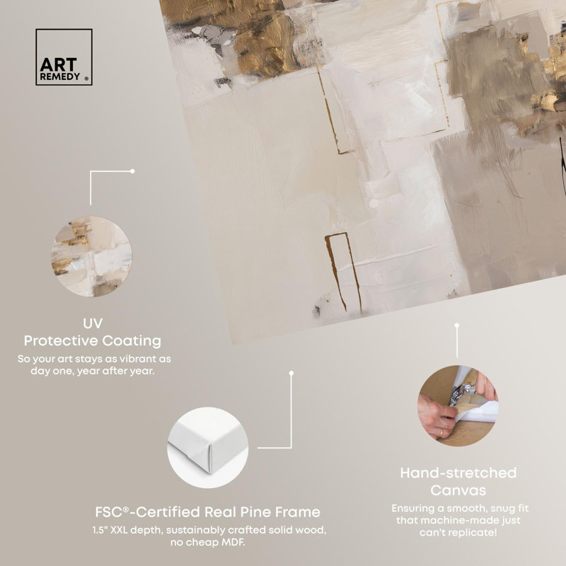«Neutral Blocks IV», reproduction d'art sur toile, art bohème neutre par Art Remedy, H 36 po x l 30 po