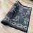 Antiq Blue Medallion Design Anti-Slip Carpet Runner-61898493