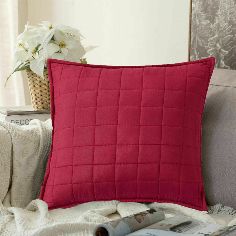 Cerrone Indoor / Outdoor Square Scatter Cushion Cushion Cover, Burgundy