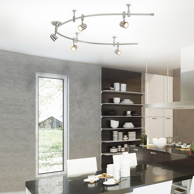 Flex Track 5-Light LED Track, Brushed Nickel