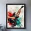 «Black», art abstrait de guitare, impressions sur toile encadrées-60270416