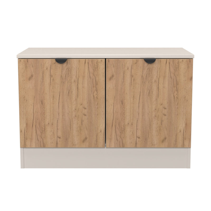 Sunehri Compact 2 Door TV & Media Unit, Oak/White