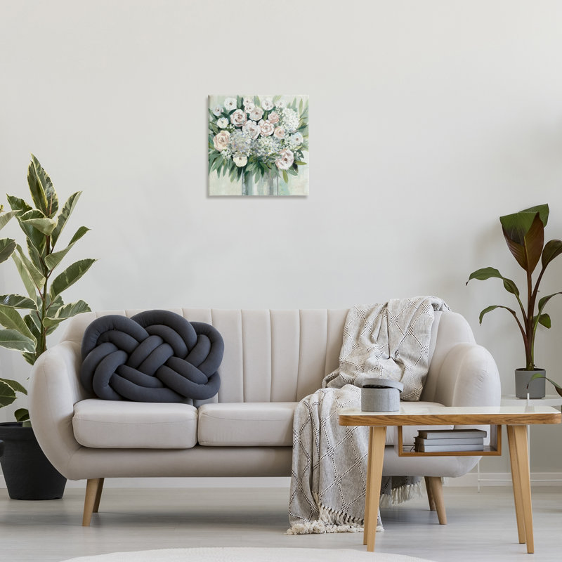 Art mural sur toile Charmant Roses brossées par Dogwood, H 17 po x l 17 po