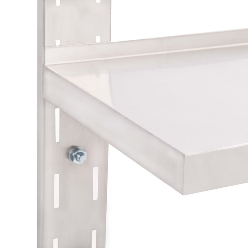 2 Piece Stainless Steel Bracket Shelf, 17.76" H x 17.76" W x 6.3" D
