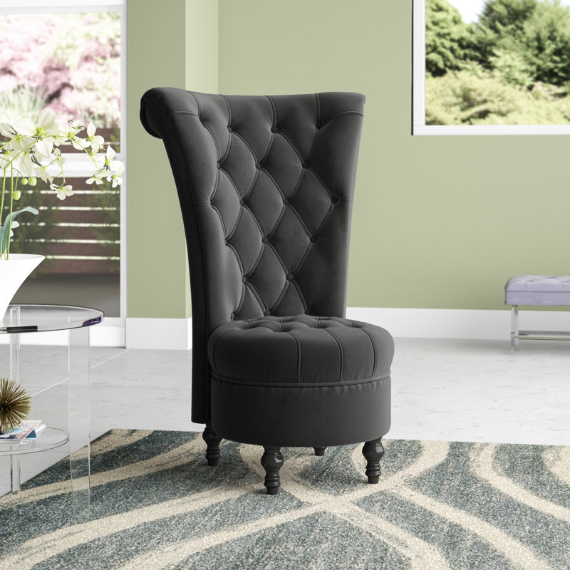 Fauteuil de chambre 29,5 po Jabari, Velours noir