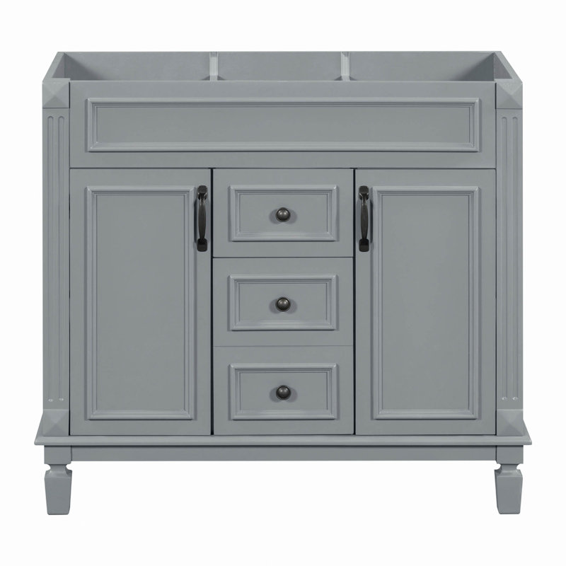 Meuble-lavabo 36 po sans lavabo supérieur, armoire seulement, armoire de rangement moderne avec 2 portes à fermeture douce
