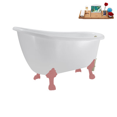 53.1'' x 25.6'' Freestanding Soaking Acrylic Bathtub