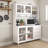 This Freestanding Kitchen Cabinet Is Designed For Food Storage And Storage. It Includes 4 Doors, 4 Drawers And A Microwave Rack. It Is Suitable For Kitchen Storage Needs And Is Functional And Practical.