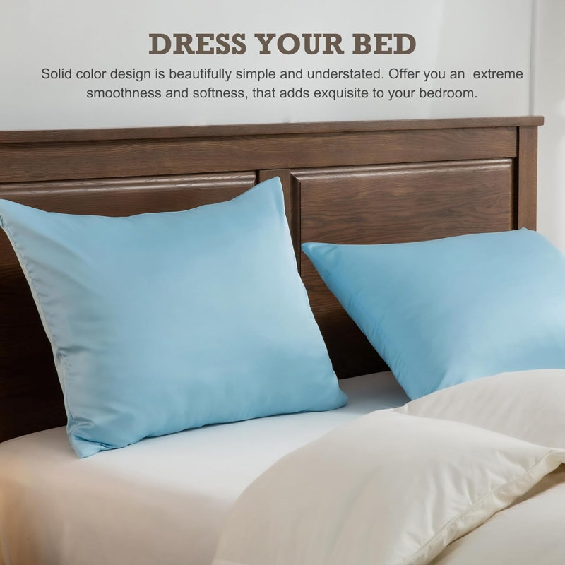 Taies d'oreiller luxueuses en soie avec fermeture à glissière cachée Luxe (ensemble de 2), Taies d'oreiller pour grand lit
