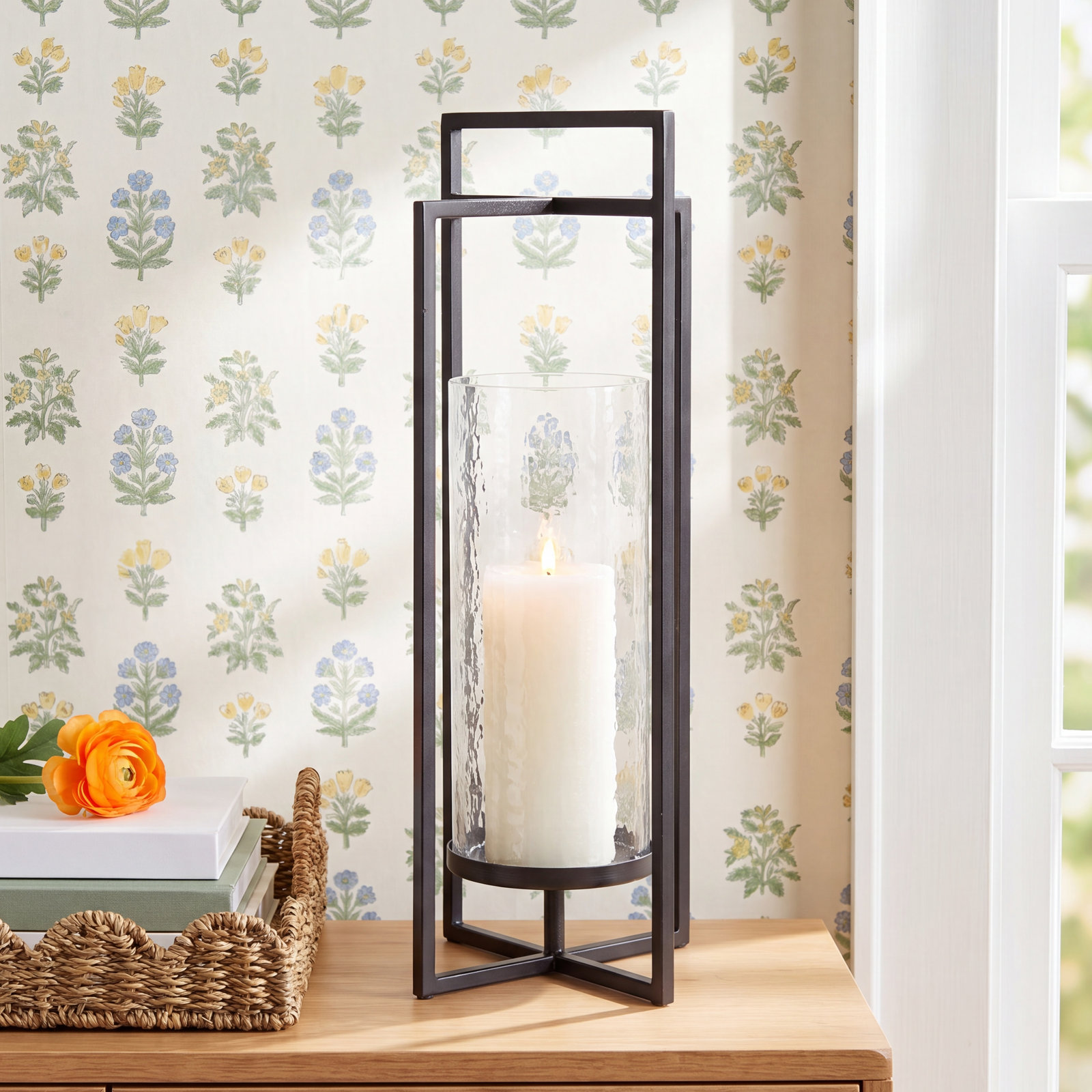 Renly Lantern Candle Holder, 24" H x 10" W x 10" D